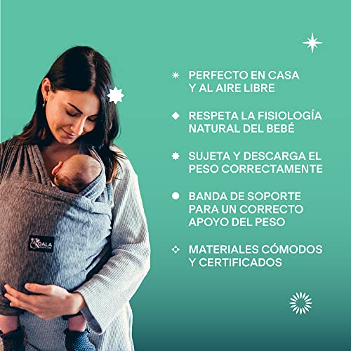 Koala Babycare - Fular Portabebés fácil de usar (fácil de colocar), unisex ajustable, la mochila portabebes multiusos apropiada hasta 10 kg. Fular portabebés elastico - Diseño Registrado KBC®