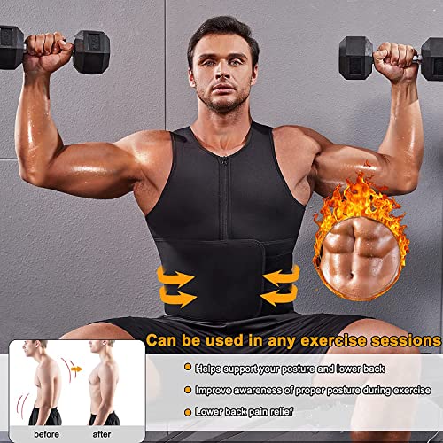 KUMAYES Faja Reductora Adelgazante Hombre Neopreno Camiseta Reductora Compresion de Sauna Sudoración para Deporte Fitness