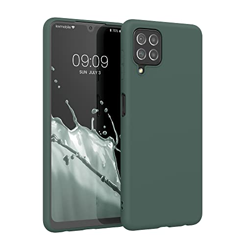 kwmobile Carcasa para Samsung Galaxy A22 4G - Funda para móvil en TPU Silicona - Protector Trasero en Verde Musgo