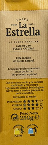 LA ESTRELLA Café Tostado Molido Natural 250g - 8 Paquetes