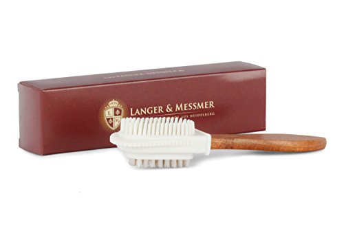 Langer & Messmer cepillo lavable para zapatos con cabezal de goma - el cepillo de gamuza para piel de ante (velours)