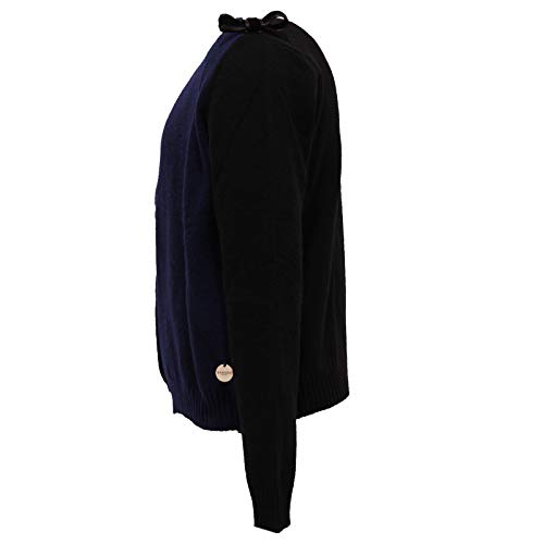 Lanvin 2328Z Maglione Bimba Girl Cardigan Mix Wool/Cashmere Blue/Black Sweater [6 Years]