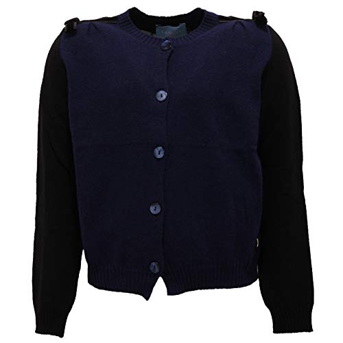 Lanvin 2328Z Maglione Bimba Girl Cardigan Mix Wool/Cashmere Blue/Black Sweater [6 Years]