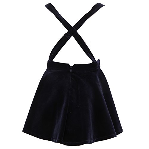 Lanvin 2858V Gonna Bimba BLU velluto Velvet Skirt Braces Kid Girl [10 Years]