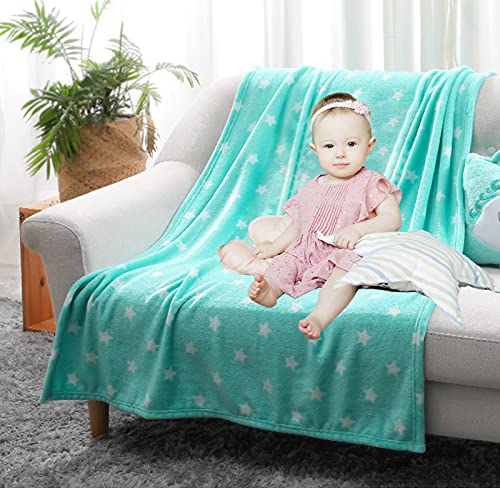 LeerKing 2 Paquetes Mantas para Bebés Polar Suave y Mullida lavable Confortable Cálida con Patrón de Manchas Estrellas para Niña y Niño 75 * 100CM, Gris & Blanco