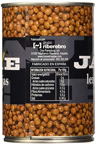 Lentejas Legumbre Cocida - Paquete de 6 x 250 gr