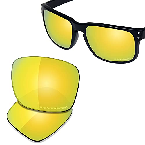 Lentes de repuesto para gafas de sol Oakley Holbrook Mix de Saucer, (High Defense - 24k Gold Polarized), Talla única