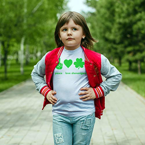 lepni.me Camiseta para Niños Paz y Amor Shenanigans Regalo para la Fiesta del Día de San Patricio en Irlanda (9-11 años Rojo Multicolor)