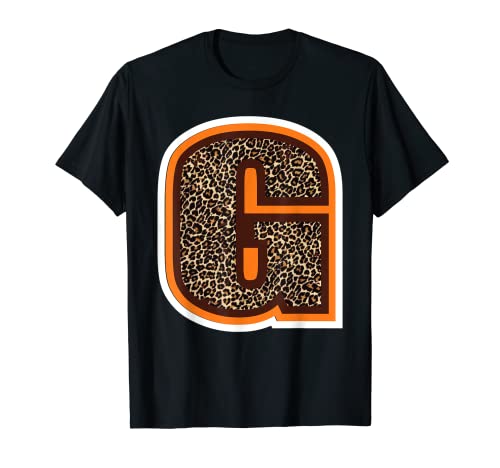 Letra G Nombre Apellido Inicial Piel de Leopardo Camiseta
