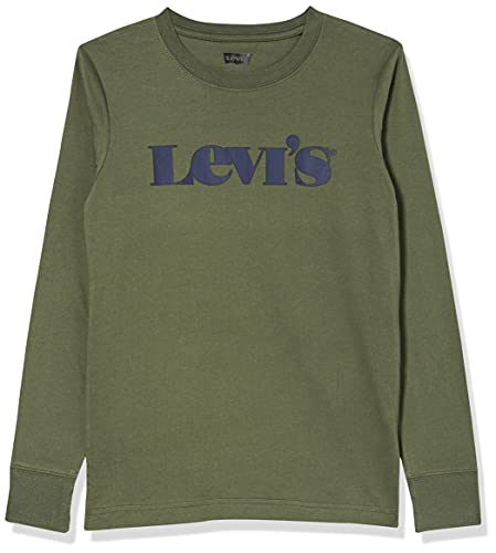 Levi's kids Lvb-Camiseta Larga con diseño gráfico, Tomillo, 10 Años para Niños