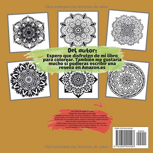 Libro de colorear para adultos para hombres 100 Mandalas - La belleza de las cosas existe en la mente que las contempla.