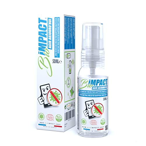 Limpiador de Pantalla de Ordenador - VIRUCIDA - 50 ml - Bío, ELIMINA EL 99,9% DE LAS BACTERIAS Y LOS VIRUS, Spray Desinfectante para Teléfono Móvil, Limpiador de Teclado, Limpieza PC, Limpia Pantallas