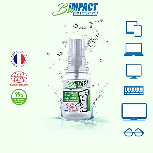 Limpiador de Pantalla de Teléfono Móvil - Bío Natural - 30ml - Limpiador de Gafas - Limpiador de Ordenador - Limpieza PC - Limpia Pantallas - Spray Limpiador de Pantalla para Smartphone