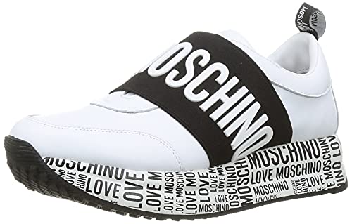 Love Moschino, Scarpe Da Donna, Pre Collezione Autunno Inverno 2021, Zapatillas Mujer, Color Blanco, 39 EU