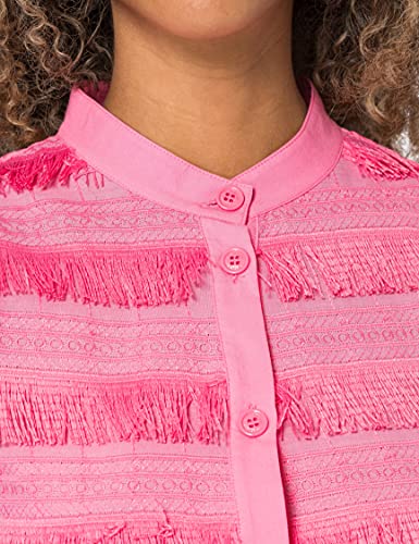 Love Moschino Shirt Dress-Korean Collar, Button Down Opening and A-Line Skirt Vestido de Coctail, Pink, 38 para Mujer