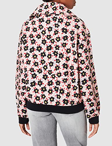 Love Moschino Zippered Hoodie Sweatshirt Sudadera, Fiori.Fond Pink, 50 para Mujer