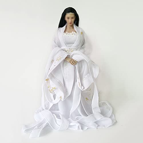 LTLGHY 1/6 Figura de acción Femenina, Vestido Bordado Blanco, Sexy, Vestido de Fiesta de 12 Pulgadas para Mujer, de acción de la Figura