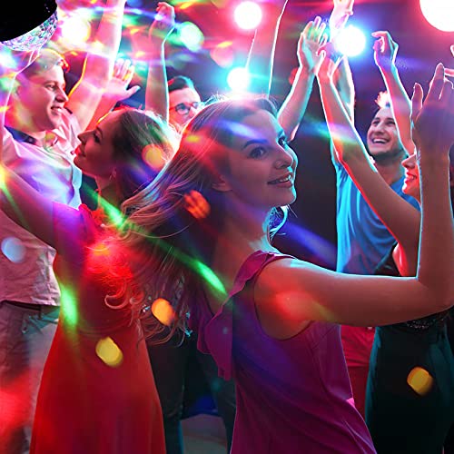 Luces Discoteca LED, 7 Colores RGB Luz Discoteca con Sonido Activado, 4M Cable USB, Rotación de 360 ° Bola Discoteca, Ideal para Cumpleaños, Discoteca, Fiesta, Bar, Navidad, Bodas