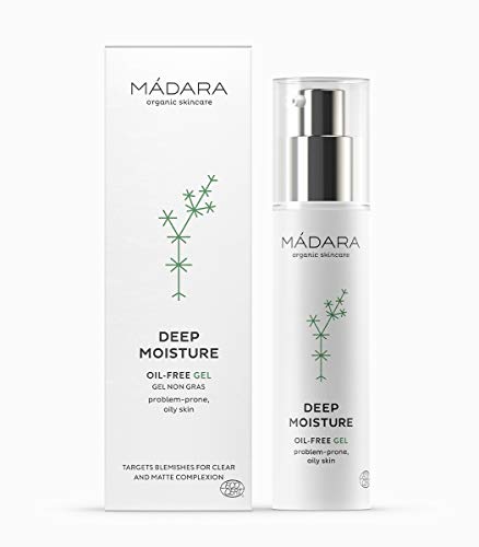 MÁDARA Organic Skincare | Gel de Hidratación Profunda - 50ml, Sin aceite, No comedogénico, Con azúcares vegetales calmantes y Ácido Hialurónico, Para piel grasosa y propensa a padecer problemas, Vegano, certificado Ecocert, Envase reciclable.