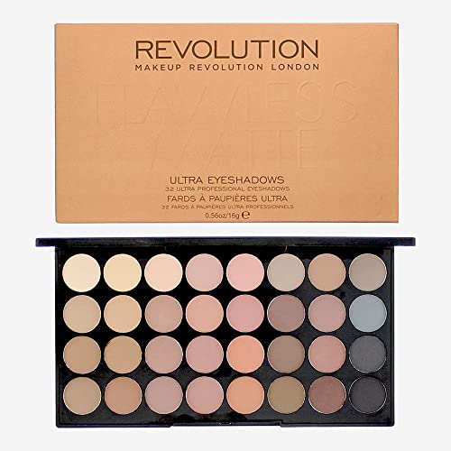 Makeup Revolution Ultra Eyeshadow Palette Flawless Matte Paleta 32 matowych cieni do powiek 16g