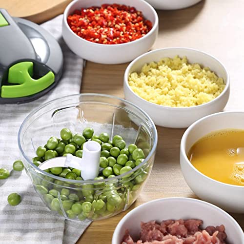 Máquina para cortar en cubitos, picadora manual de verduras con mecanismo de cuerda, ABS + acero inoxidable, puede hacer puré de ajo, cebolla, carne, fruta