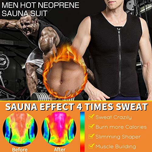 Martiount Chaleco Sauna Deportivo Hombre Faja Reductora Adelgazante Camiseta Neopreno con Cremallera para Sudoración Deporte Fitness M