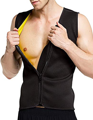 Martiount Chaleco Sauna Deportivo Hombre Faja Reductora Adelgazante Camiseta Neopreno con Cremallera para Sudoración Deporte Fitness M