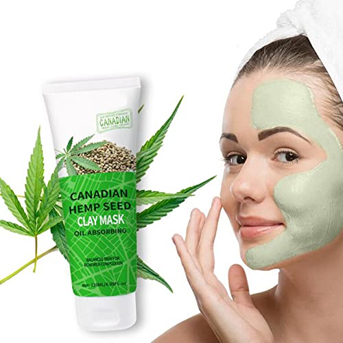 Mascarilla de Arcilla para la Cara, Deep Cleansing Mask con Aceite de Linaza, Mascarilla Arcilla Verde Mascarilla Limpiadora por Quitar Puntos Negros y Acne,para Todo Tipo de Pieles