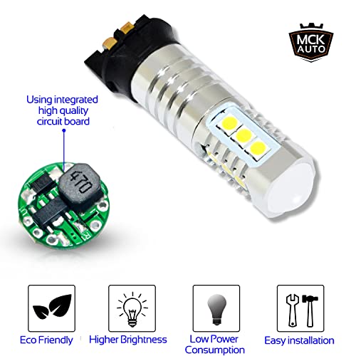 MCK Auto - Reemplazo para PW24W LED CanBus Juego de bombillas blancas muy claras y sin erros CC F30