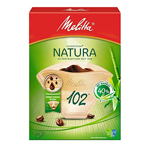 Melitta bolsas de filtro 102/80 Natura aroma marrón natural (paquete de 9)