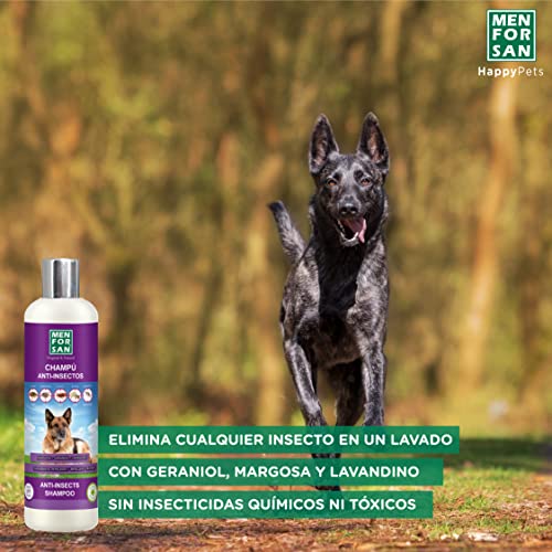 MENFORSAN Champú Perros Anti-Insectos con Margosa, Geraniol Y Lavandino - 300 ml