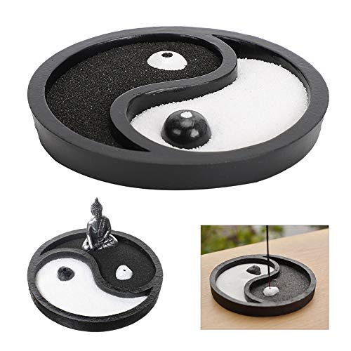 Mesa de arena Yin Yang ajustable de longitud suave delicada, arena de jardín zen, quemador de relajación conveniente para meditación para descompresión