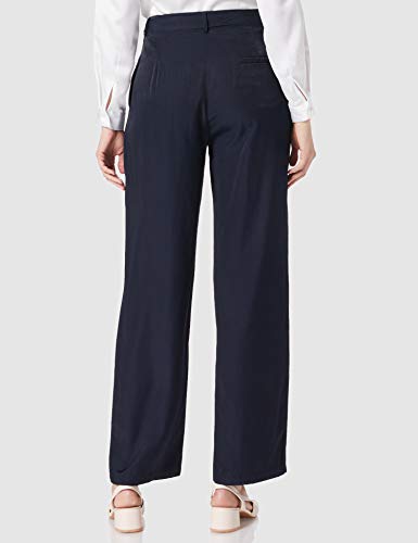 Mexx Straight Leg Pants with Belt Pantalones, Azul Zafiro (Navy), L para Mujer