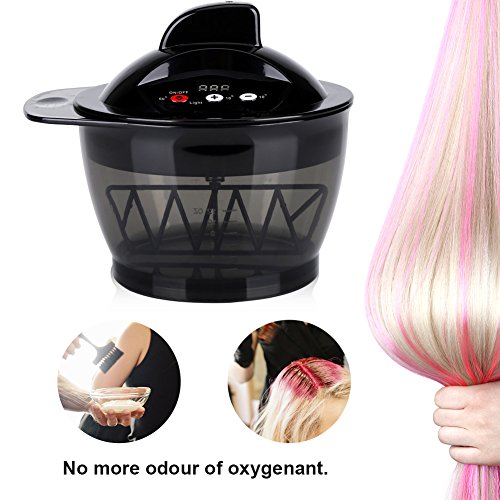 Mezclador de crema para el cabello, eléctrico USB recargable LCD Tiempo de visualización Mezclador automático del color del pelo Bowl, para el salón de belleza Color del tinte