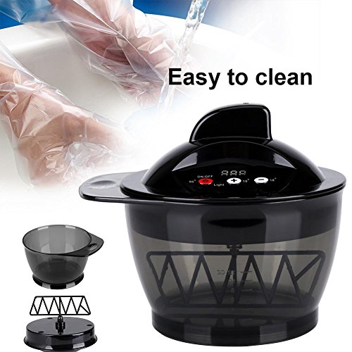 Mezclador de crema para el cabello, eléctrico USB recargable LCD Tiempo de visualización Mezclador automático del color del pelo Bowl, para el salón de belleza Color del tinte