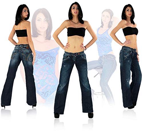 Miss Sixty Party Pants - Pantalones vaqueros para mujer, aspecto usado, color azul oscuro, azul oscuro, 30