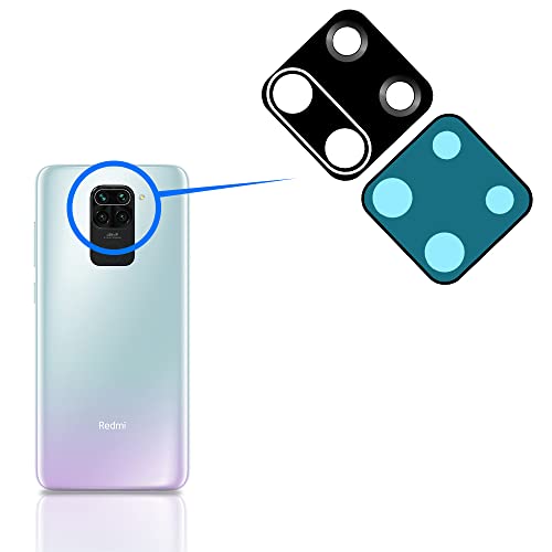 MMOBIEL Vidrio para Lente Cámara Trasera Compatible con Xiaomi Redmi Note 9 / Note 9S - Cristal de la Objetivo Posterior Reemplazo - Incl. Pinzas y Limpiador