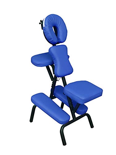 Mobiclinic, Silla de masaje, Múltiples usos (tatuaje, fisioterapia, rehabilitación o estética), Marca Española, Con Reposacabezas, Regulable, Plegable, Portátil, Incluye bolsa de transporte, Azul