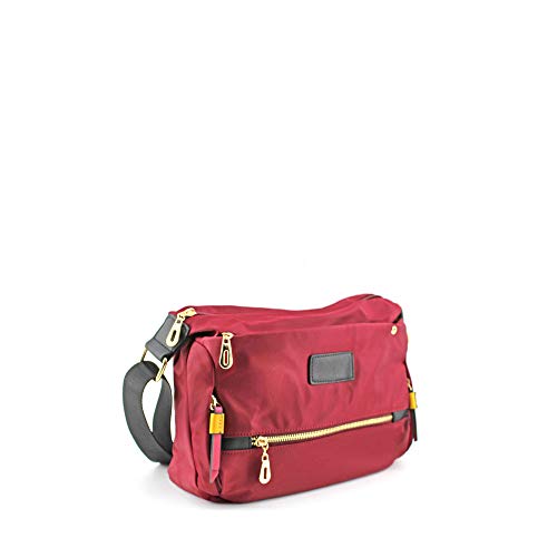 MODELISA - Bolso Bandolera Con Cremallera Estampado Para Mujer (Rojo)