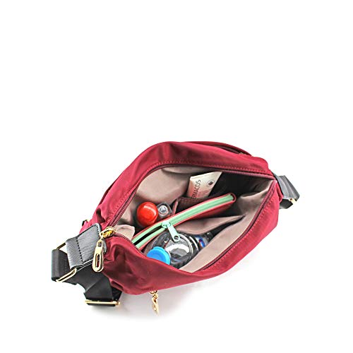 MODELISA - Bolso Bandolera Con Cremallera Estampado Para Mujer (Rojo)