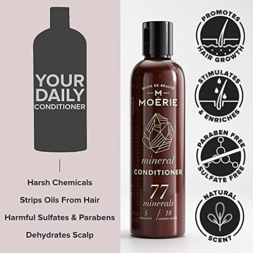 Moerie Mineral Shampoo & Hair Conditioner Set – For Longer, Thicker, Fuller Hair - Vegan Hair Products – Paraben Free Hair Products – All Hair Types – Reverse Hair Loss - 2 x 250ml