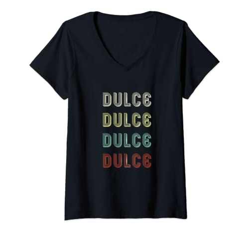 Mujer Regalo para Dulce Mujeres Nombre Retro Vintage Divertido Camiseta Cuello V