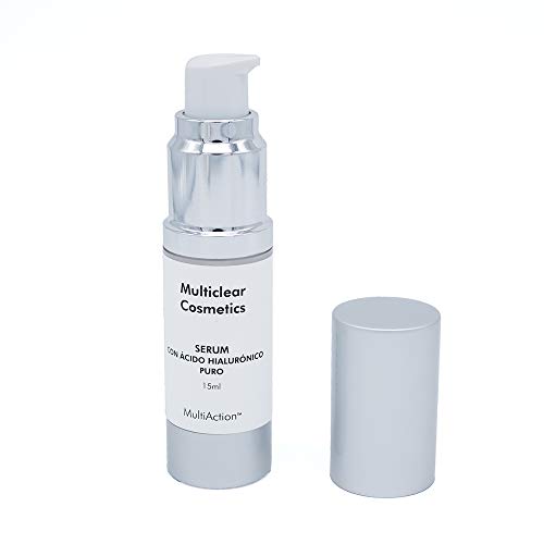 Multiclear Cosmetics - MULTICLEAR SERUM CON ÁCIDO HIALURÓNICO 15ml - Efecto reafirmante que rellena las arrugas desde el interior - Con ingredientes naturales y 100% vegano