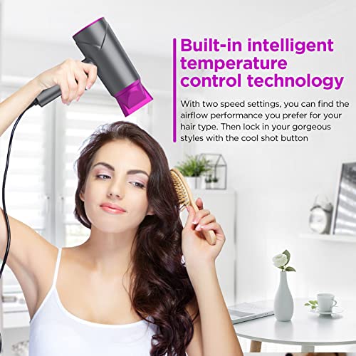 MuseDiva Secador Pelo Iónico Profesional - Hair Dryer Rápido 1800W Secador Ligero de Iones Negativos con Botón de Calor Frío para Salón Casa Niños y Embarazadas