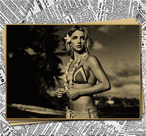 MXIBUN Britney Spears Beauty Poster Nostálgico Retro Kraft Paper Poster Dormitorio Pintura Decorativa Colgante Picture 42 * 30Cm Sin Marco