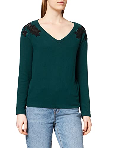 Naf Naf Ravie Ml Camiseta, Verde Oscuro, M para Mujer