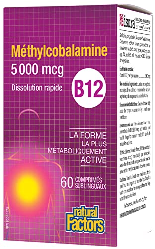 Natural Factors Methylcobalamin B12 5000mcg (5000mcg, 60 Sublingual Tablets)