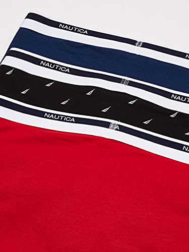 Nautica Classic Underwear Cotton Stretch Trunk Bañadores Ajustados para Hombre, Rojo/Estate Blue/Sail Negro, L