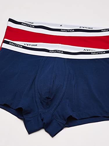 Nautica Comfort Cotton Underwear Boxer Brief Multi Pack Bañadores Ajustados para Hombre, Rojo/Estate Blue/Sail Negro, S