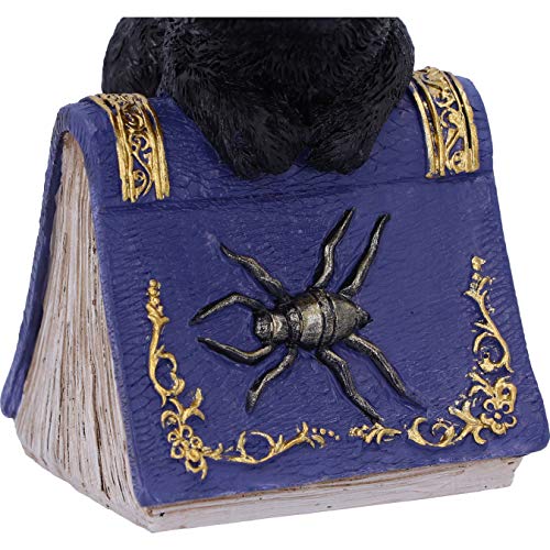 Nemesis Now Pocus Small Witches Familiar-Figura Decorativa, diseño de Gato Negro y Libro de hechizos, Resina, Morado, 12.7cm